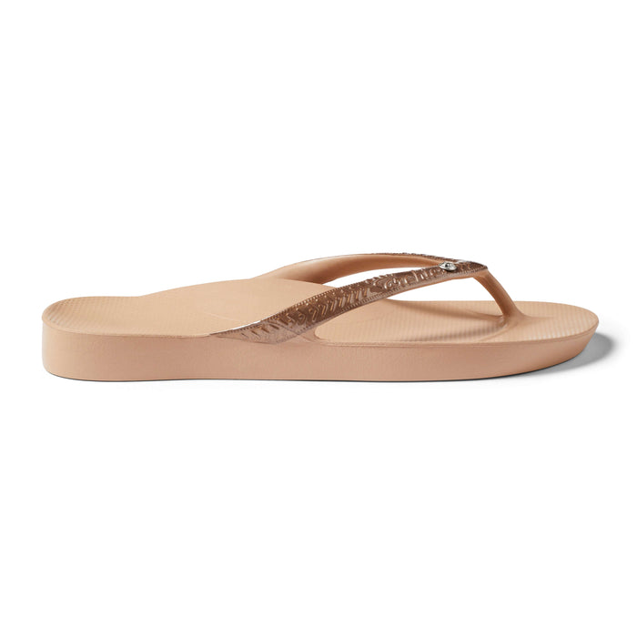 Archies Arch Support Thongs Crystal Shimmer Bronze