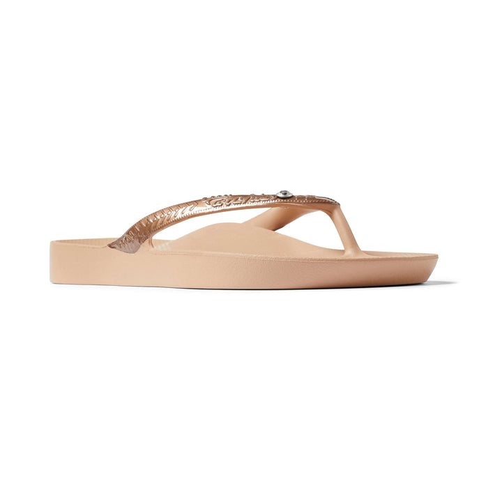 Archies Arch Support Thongs Crystal Shimmer Bronze