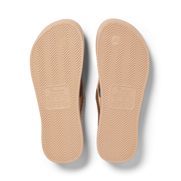 Archies Arch Support Thongs Crystal Shimmer Bronze