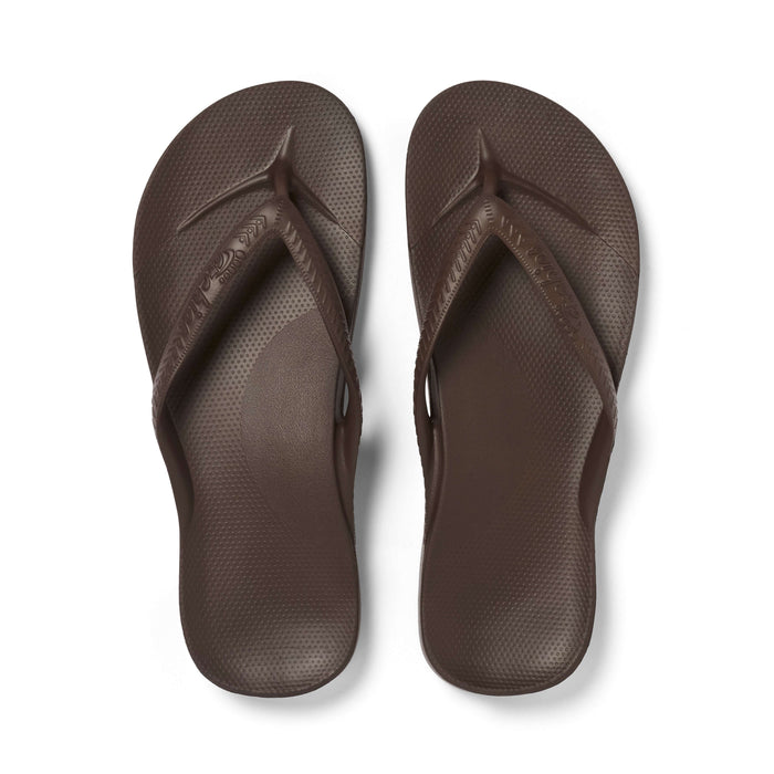 Archies Arch Support Thongs Brown