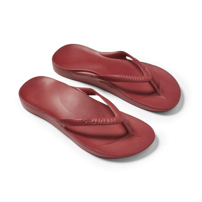 Archies Arch Support Thongs Sangria Red