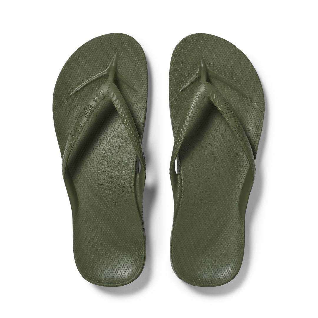 Archies Arch Support Thongs Olive