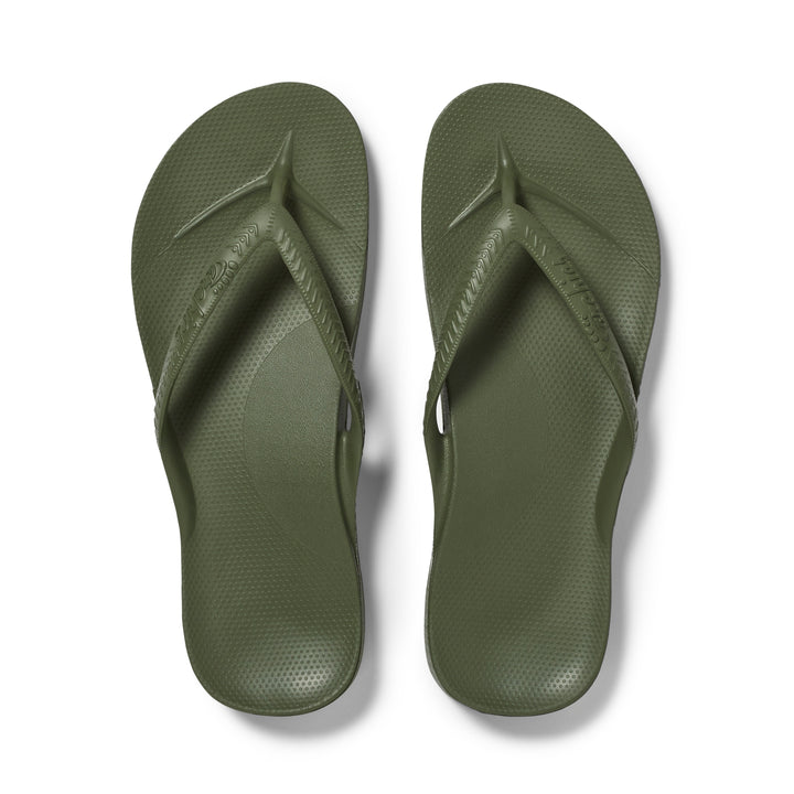 Archies Arch Support Thongs Olive