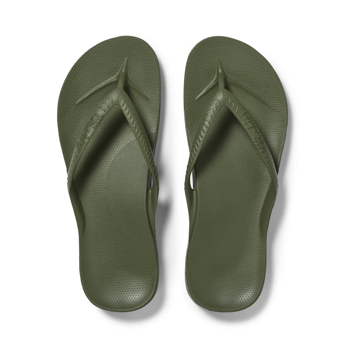 Archies Arch Support Thongs Olive