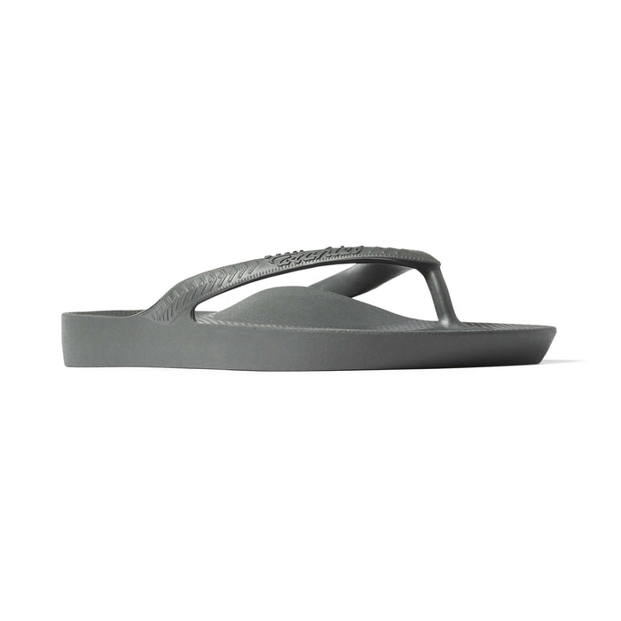 Archies Arch Support Thongs Charcoal