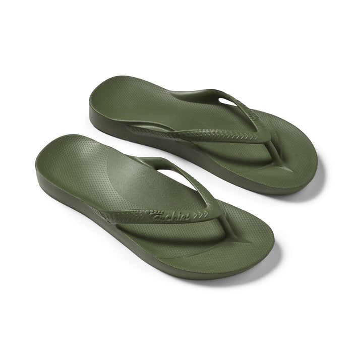 Archies Arch Support Thongs Khaki