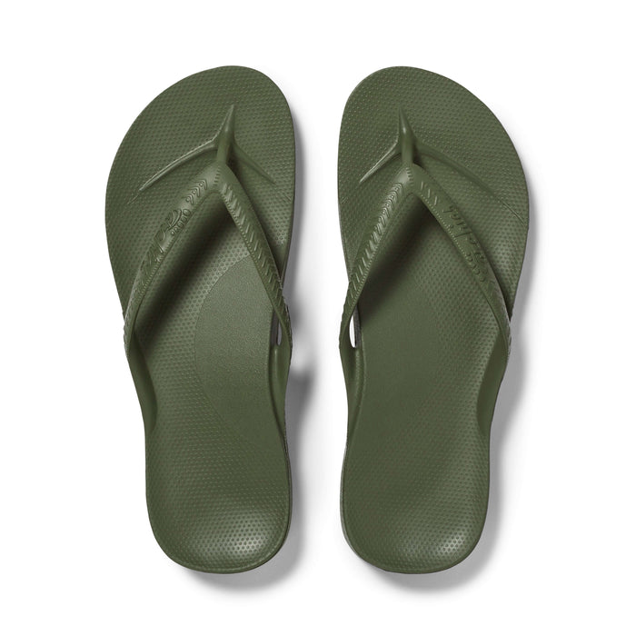 Archies Arch Support Thongs Khaki