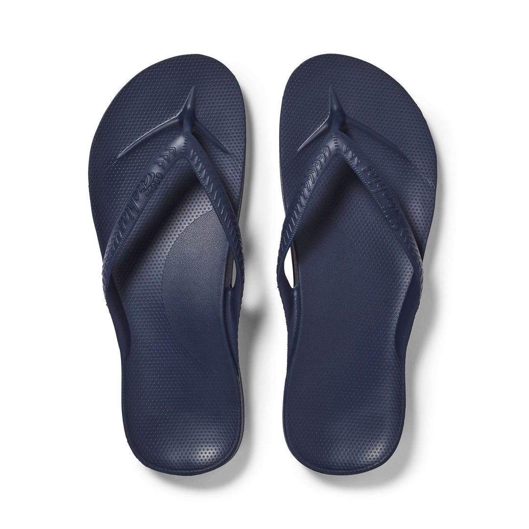 Archies Arch Support Thongs Navy
