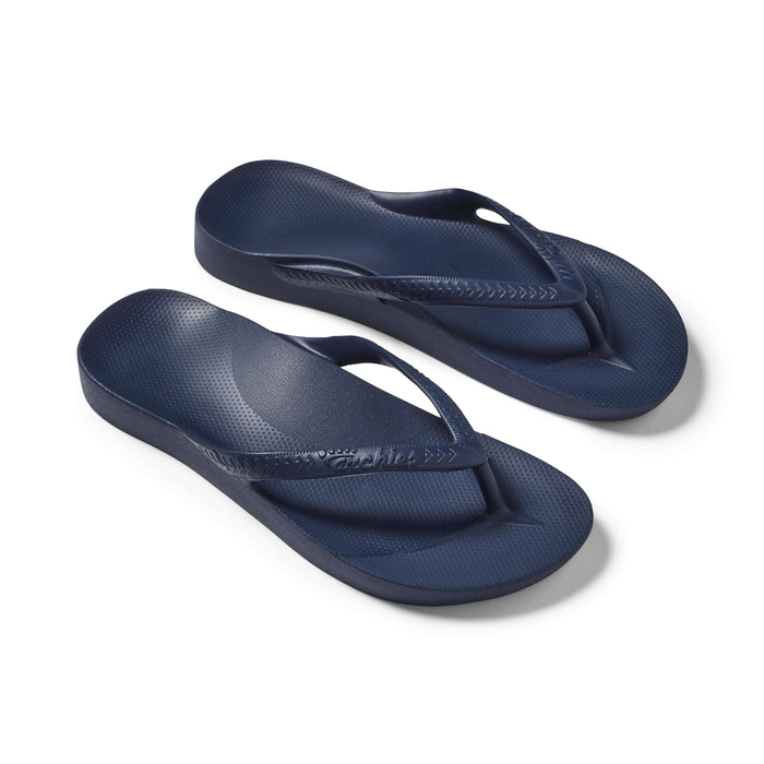 Archies Arch Support Thongs Navy