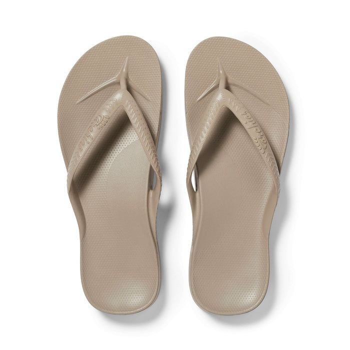 Archies Arch Support Thongs Taupe