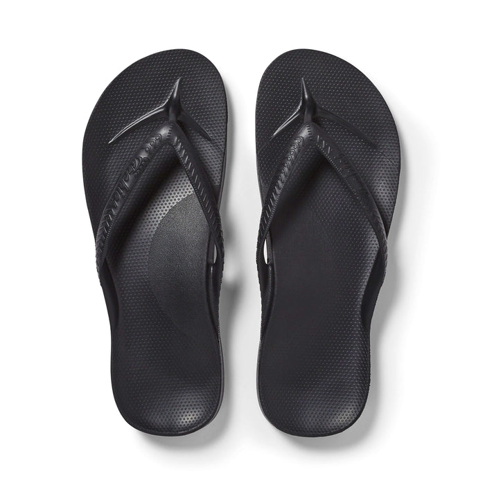 Archies Arch Support Thongs Black