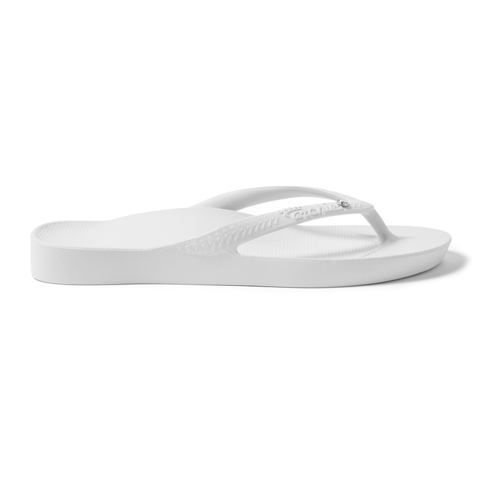 Archies Arch Support Thongs Crystal White