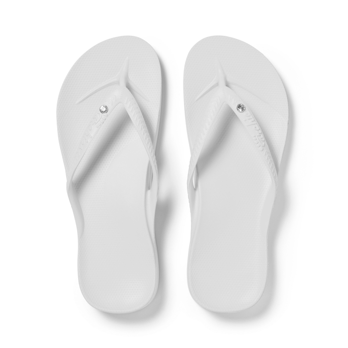 Archies Arch Support Thongs Crystal White