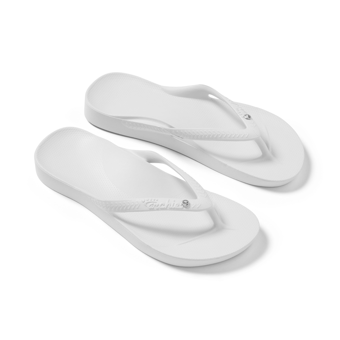 Archies Arch Support Thongs Crystal White