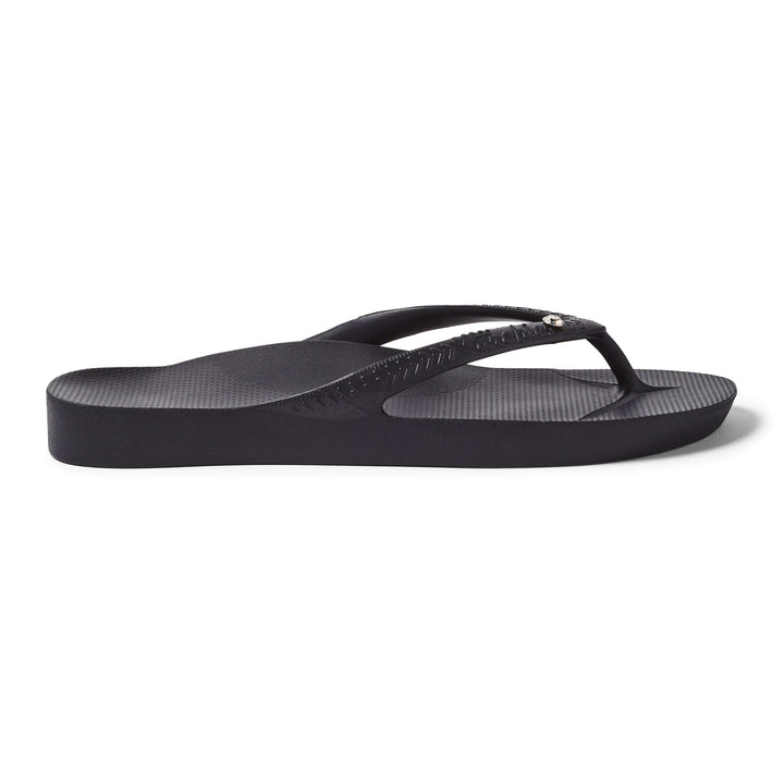 Archies Arch Support Thongs Crystal Black