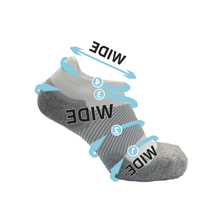 OS1st WP4 No Show Wide Wellness Performance Sock